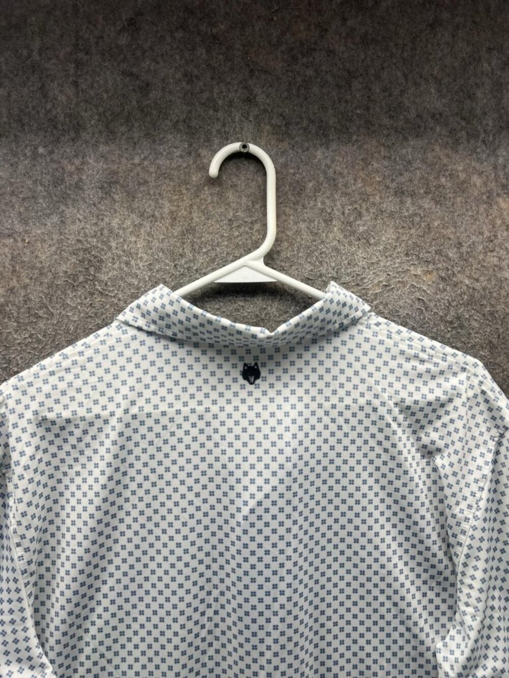 Greyson Polo Shirt Men Large White Geometric Print Golf Stretch Jersey Logo - Picture 11 of 13